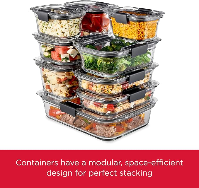 Rubbermaid Brilliance Glass Food Storage set of 4 containers 8 total pieces - Image 5