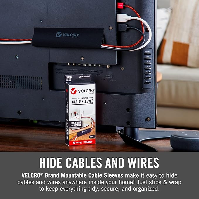 VELCRO Brand Mountable Cable Sleeve | Cord Management Mounts on Walls, Desk or - Image 6