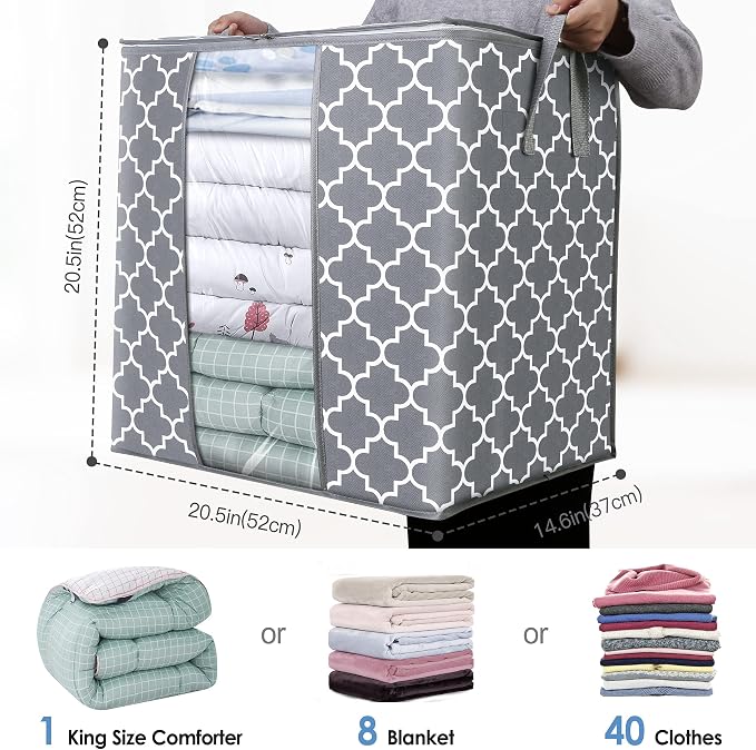 WISELIFE Storage Bags 8 Pack/100L Large Blanket Clothes Organization and - Image 2