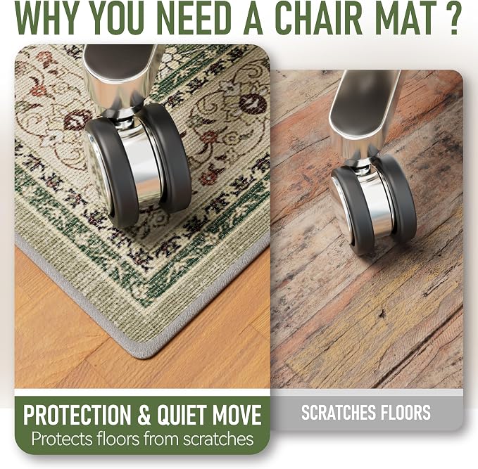 36"x48" Office Chair Mat for Hardwood, Under Desk Chair Mat for Home Office - Image 2